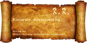 Kocsner Konstantin névjegykártya